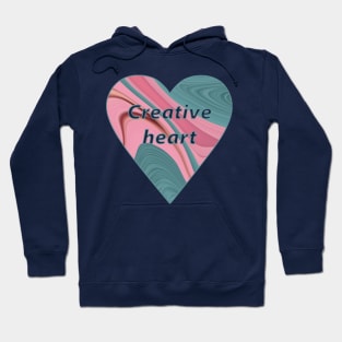 creative heart patterned with pink turquoise agate slice Hoodie